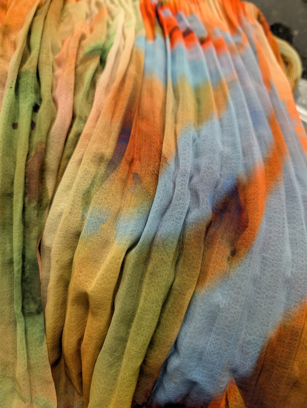 NEW Anthropologie Open Back Mixed Print Pleated Plunge V Neck Maxi Chiffon Dress - Picture 15 of 16